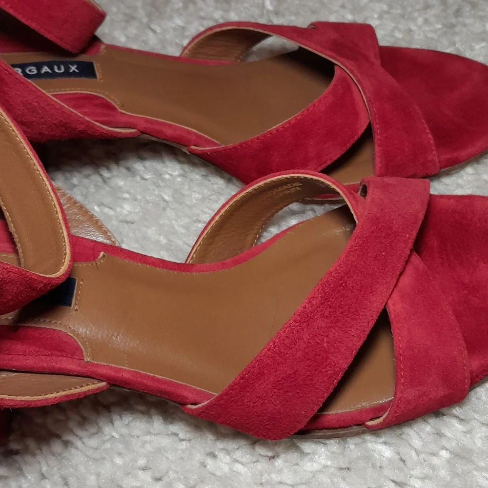MARGAUX CITY SANDALS IN RED SUEDE size 39.5 - Picture 10 of 16
